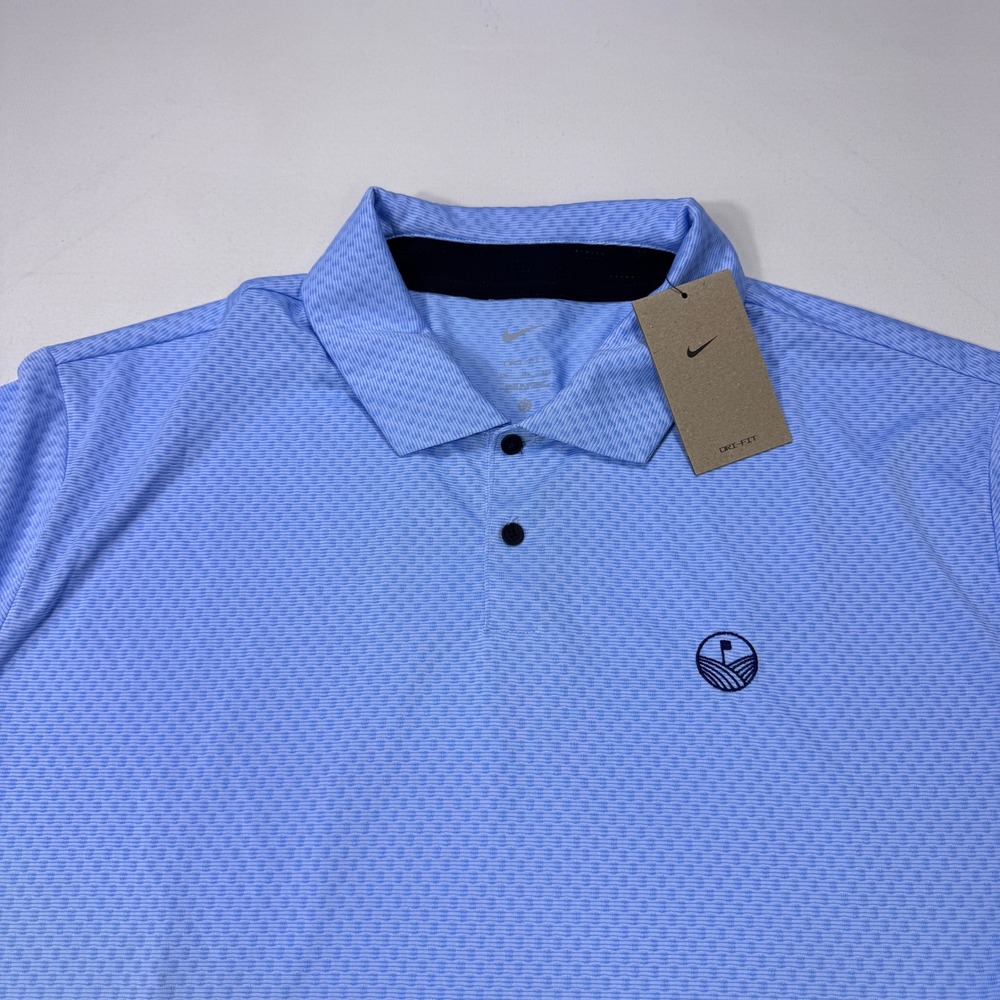 Nike Golf Dri-FIT Polo Shirt Mens 2XL Blue Cobbs Creek Golf Logo FD5744-425 NWT